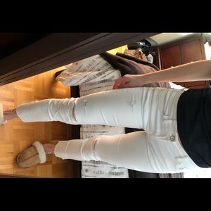 Low Rise White Denim Jeans